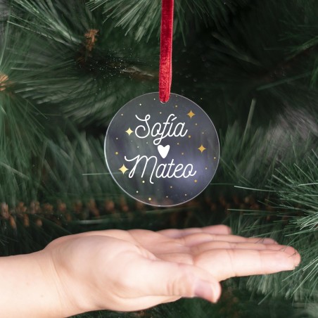 Bola de Navidad plana redonda - Pareja