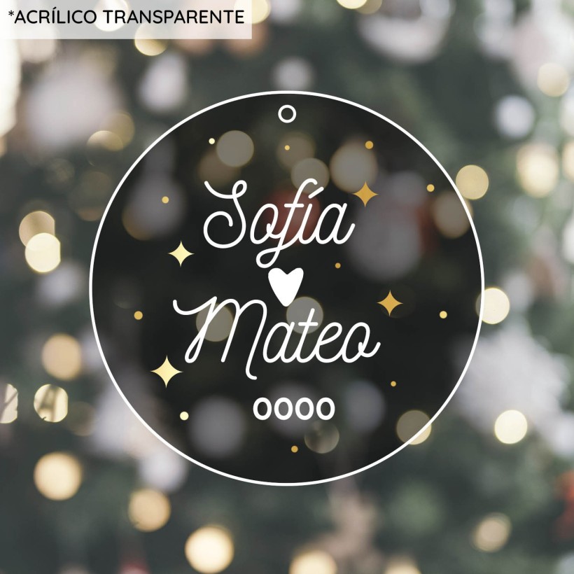 Adorno acrílico Navidad - Pareja Adorno acrílico Navidad - Pareja
