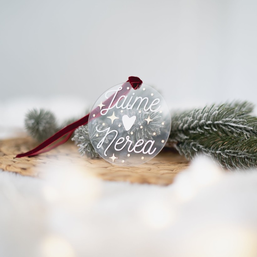 Bola de Navidad plana redonda - Pareja 2