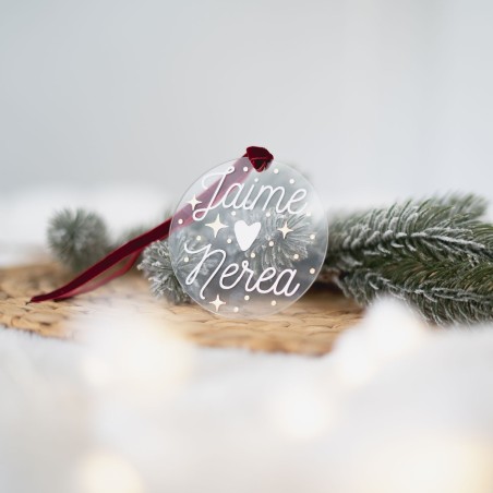 Bola de Navidad plana redonda - Pareja