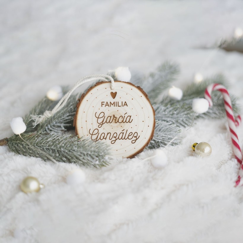 Rodaja árbol de navidad personalizada - Familia