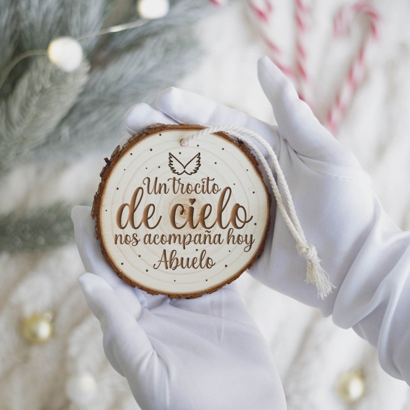 Rodaja árbol de navidad personalizada - Un trocito de cielo