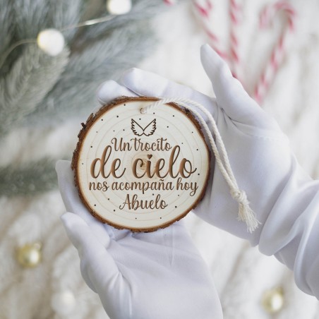 Rodaja árbol de navidad personalizada - Un trocito de cielo