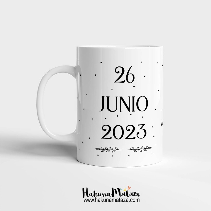 Taza personalizada - Fecha y coordenadas geográficas