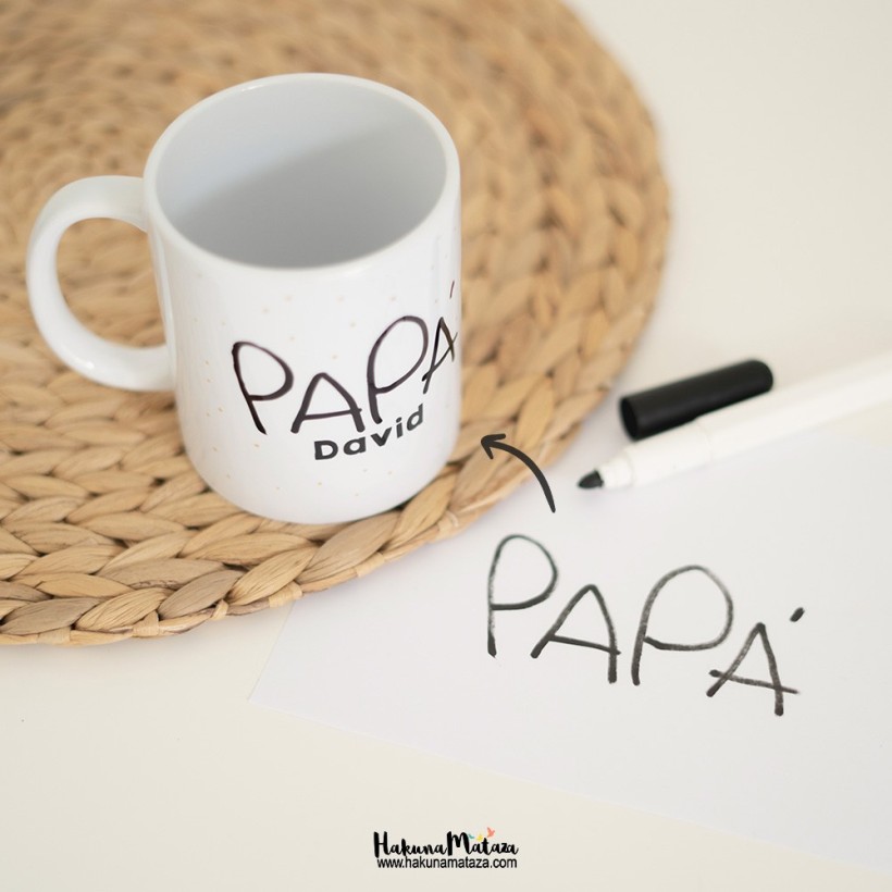 Taza personalizada para papá - Escritura niños