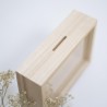 Hucha de madera personalizada - Acuarela inicial y nombre