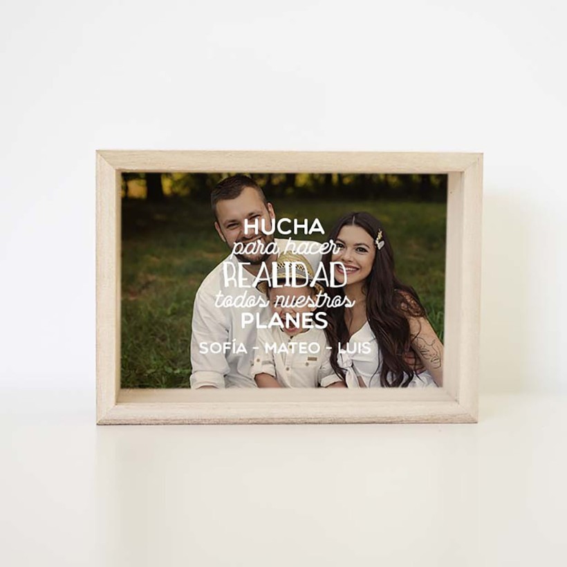 Hucha de madera personalizada - Para hacer realidad todos...