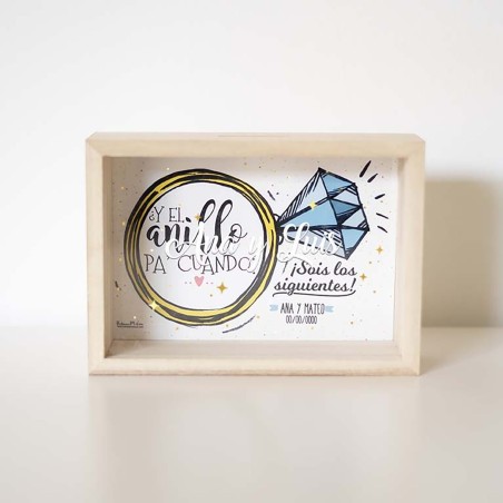 Hucha de madera personalizada - El anillo pa cuando Hucha de madera personalizada - El anillo pa cuando