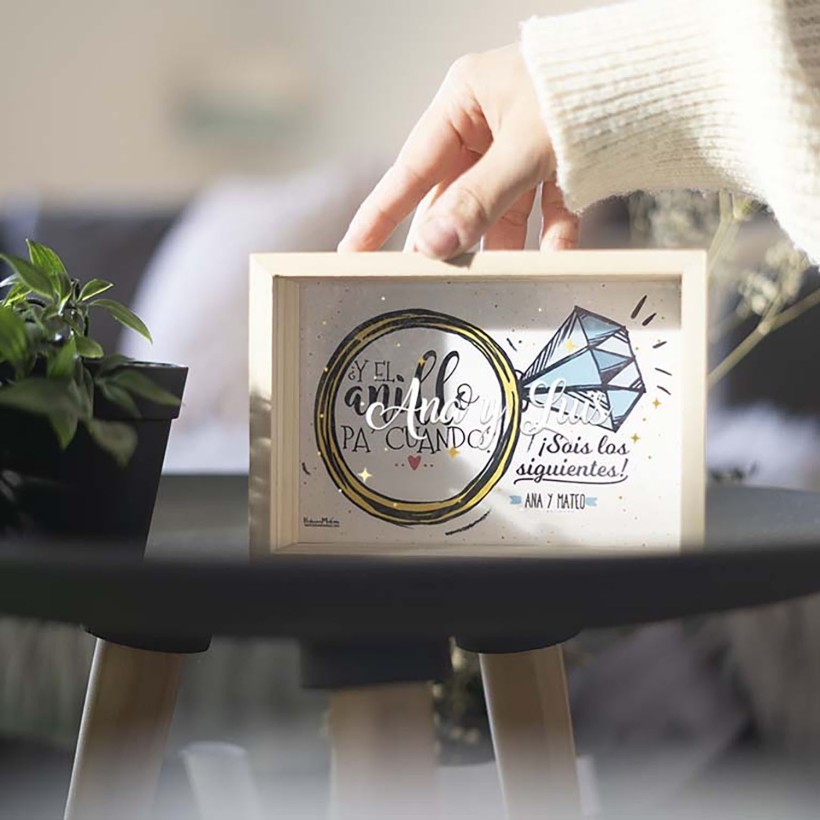Hucha de madera personalizada - El anillo pa cuando