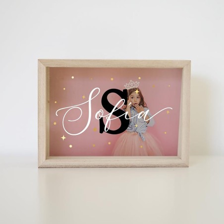 Hucha de madera personalizada - Inicial y nombre