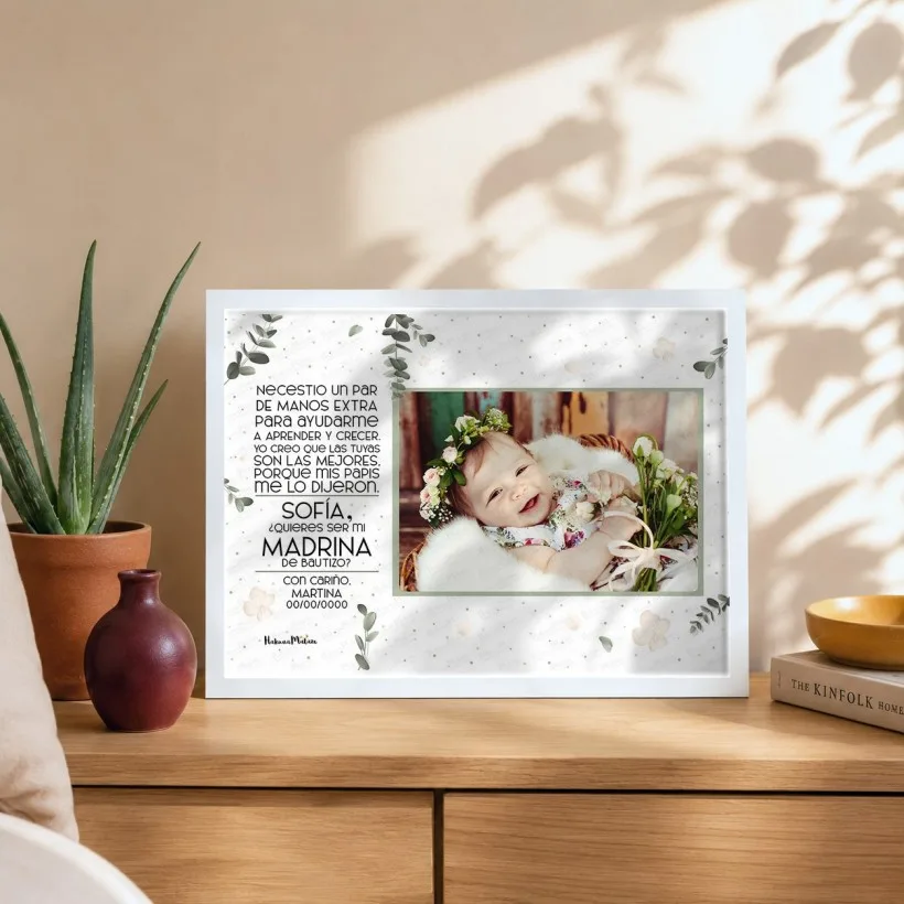 Lámina personalizada con foto – ¿Quieres ser mi madrina o padrino? · detalle