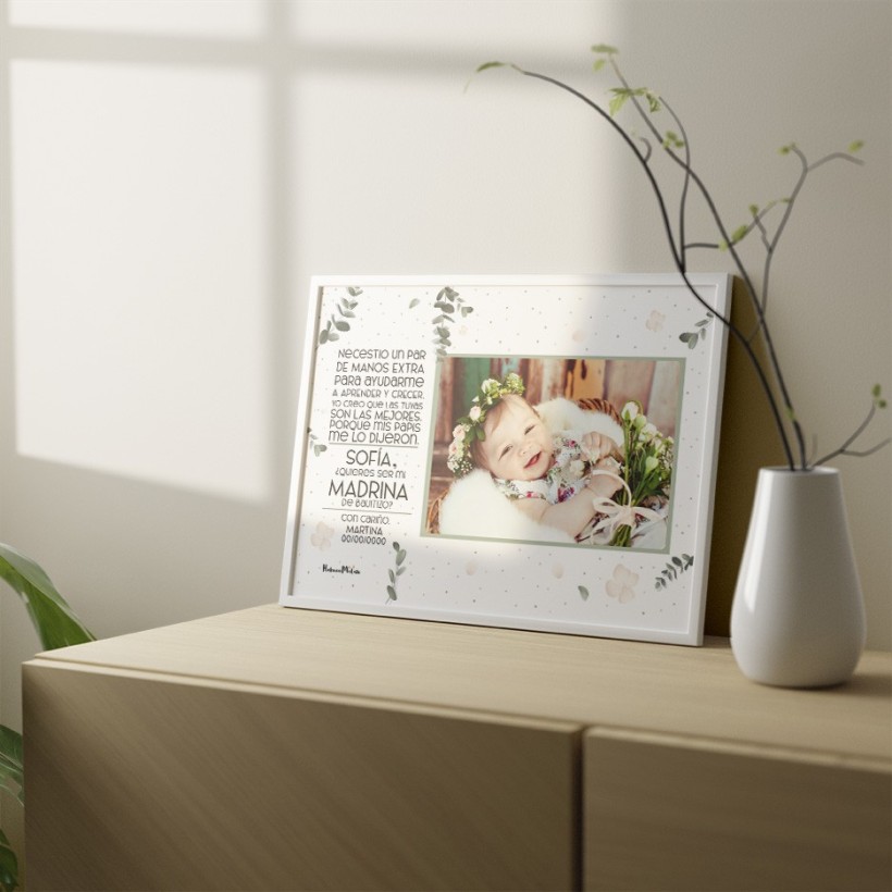 Lámina personalizada con foto - ¿Quieres ser mi madrina o padrino? Lámina personalizada con foto - ¿Quieres ser mi madrina o padrino?