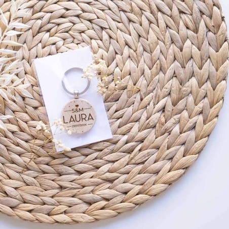 Llavero de madera - Nombre e iniciales