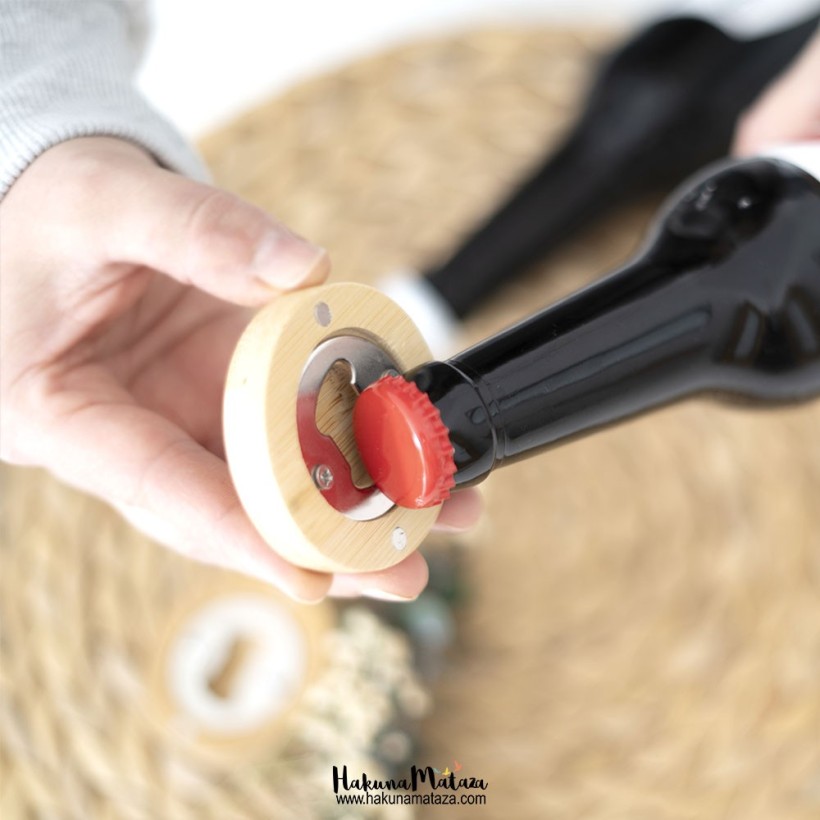 Abridor de madera personalizado - Ramitas (recordatorio boda)