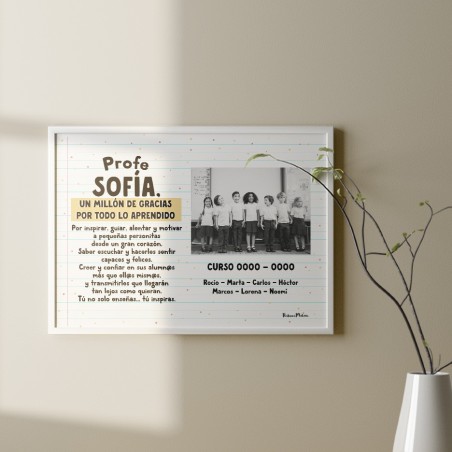 Lámina personalizada con foto - Un millón de gracias por todo lo aprendido