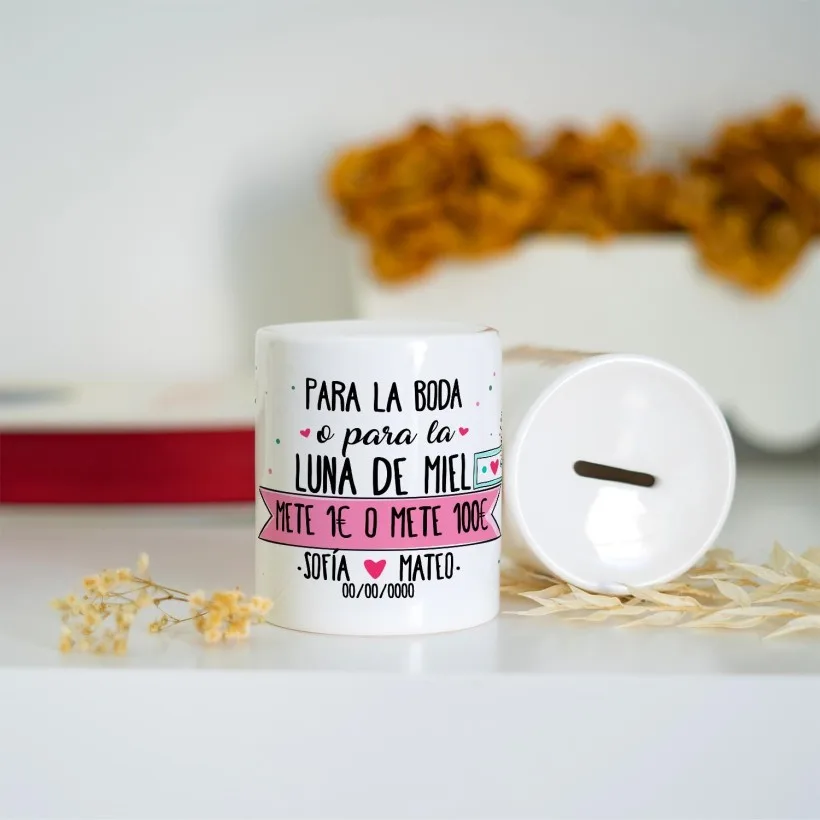 Hucha personalizada - Para la boda o para la luna de miel | Hakuna Mataza