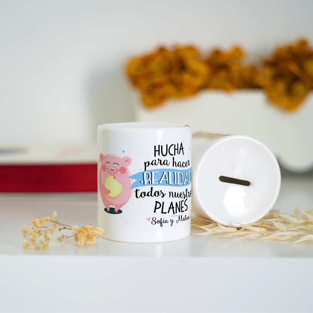 Hucha personalizada - Para hacer realidad todos nuestros planes