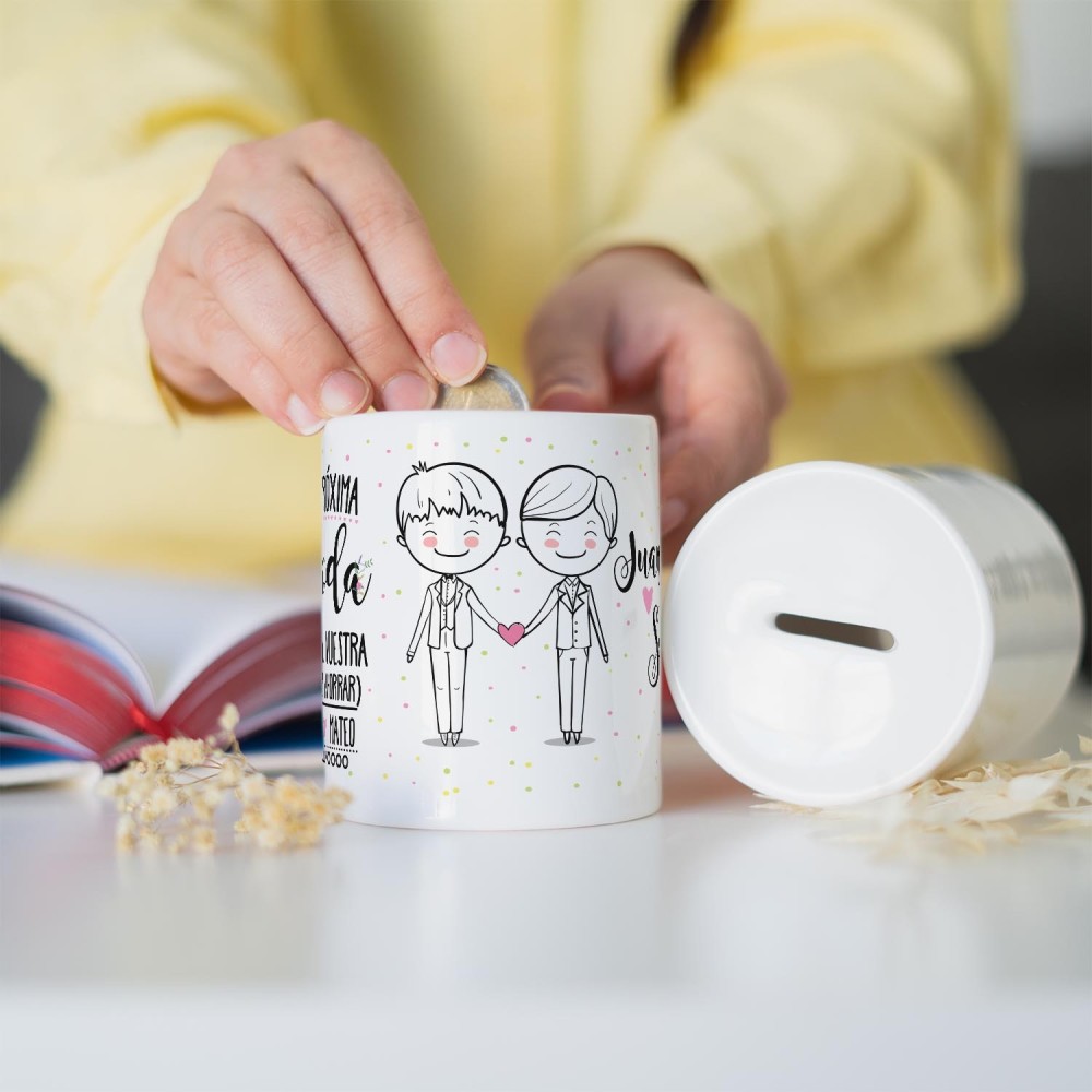 Hucha personalizada - La próxima boda será la vuestra (hombre+hombre)