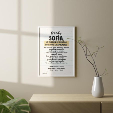 Lámina personalizada - Un millón de gracias por todo lo aprendido