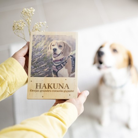 Fotopanel de madera estilo polaroid