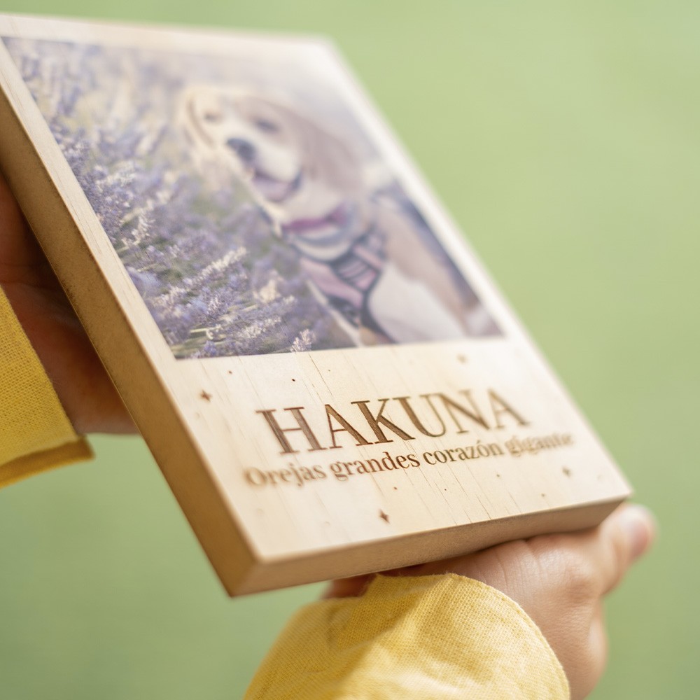 Fotopanel de madera estilo polaroid