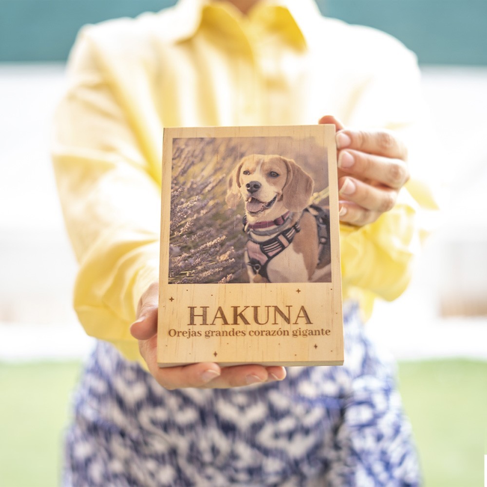 Fotopanel de madera estilo polaroid