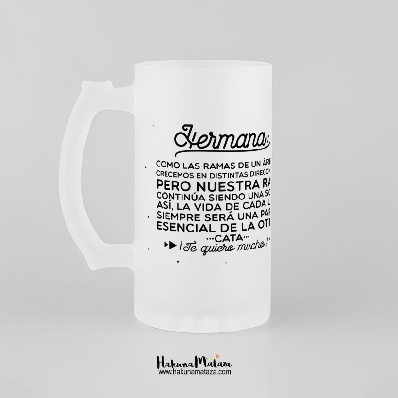Jarra de cristal personalizada - Hermano-a como las...