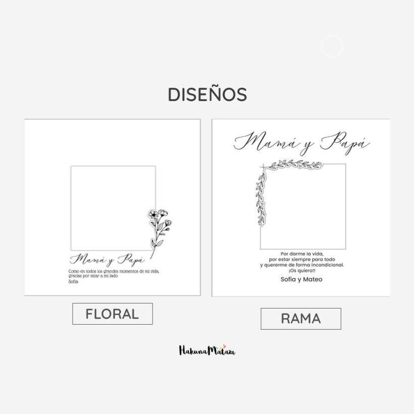 Marco de madera dedicado personalizado - Relieve floral Marco de madera dedicado personalizado - Relieve floral