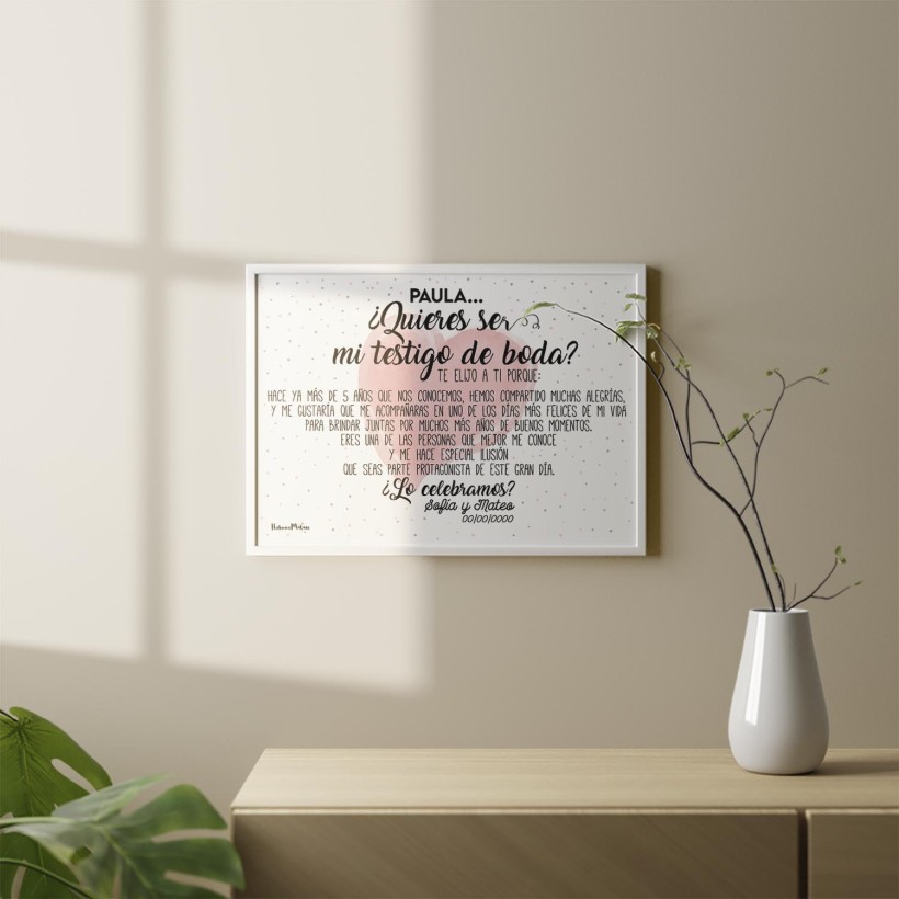 Lámina personalizada - ¿Quieres acompañarme en mi boda? Lámina personalizada - ¿Quieres acompañarme en mi boda?