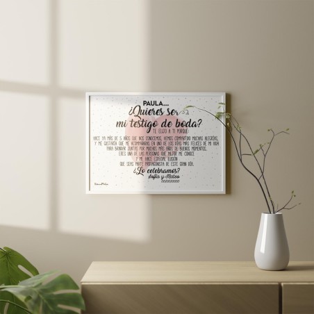 Lámina personalizada - ¿Quieres acompañarme en mi boda? Lámina personalizada - ¿Quieres acompañarme en mi boda?