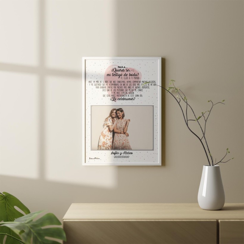 Lámina personalizada con foto - ¿Quieres acompañarme en mi boda? Lámina personalizada con foto - ¿Quieres acompañarme en mi boda?