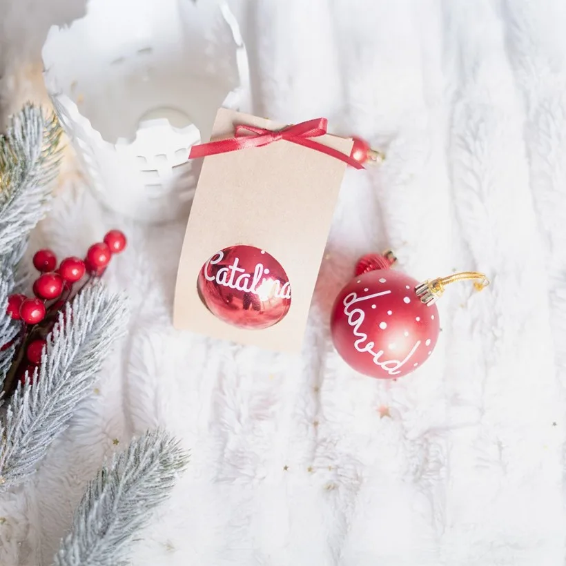 Bola roja Navidad- brillo / mate | Hakuna Mataza