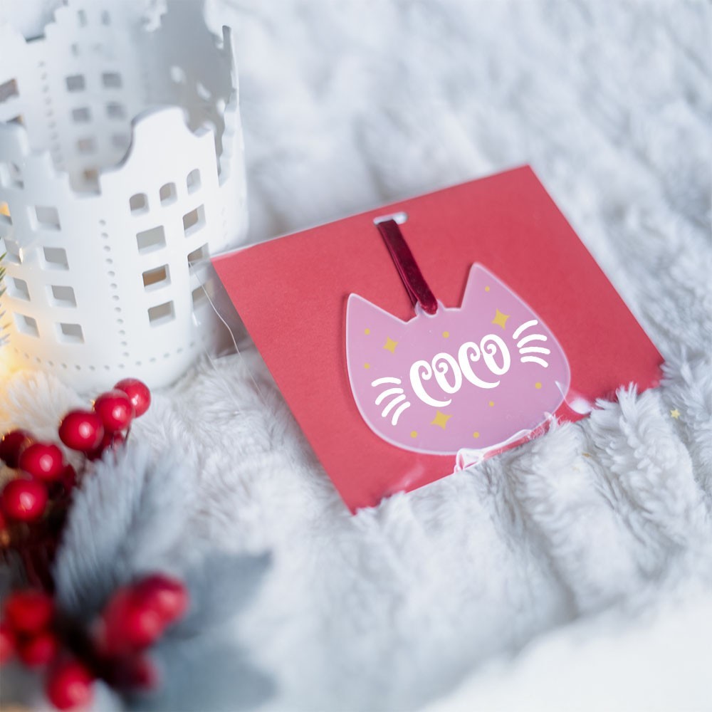 Adorno acrílico Navidad - Gato