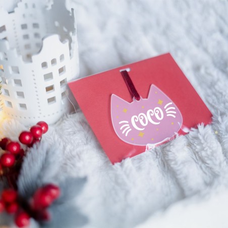 Adorno acrílico Navidad - Gato