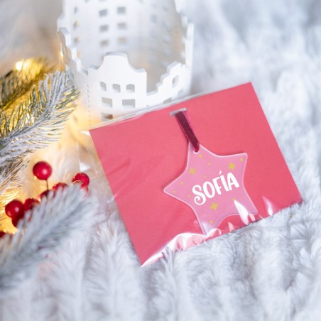Adorno acrílico Navidad estrella / Nombre
