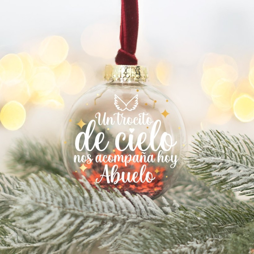 Bola (10cm) de Navidad personalizada - Un trocito de cielo Bola (10cm) de Navidad personalizada - Un trocito de cielo