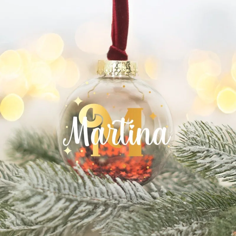 Bola de Navidad personalizada - Inicial y nombre | Hakuna Mataza
