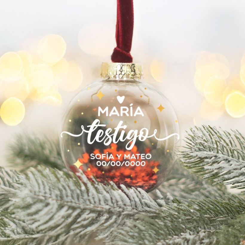 Bola de Navidad personalizada - Testigo / Madrina... Bola de Navidad personalizada - Testigo / Madrina...