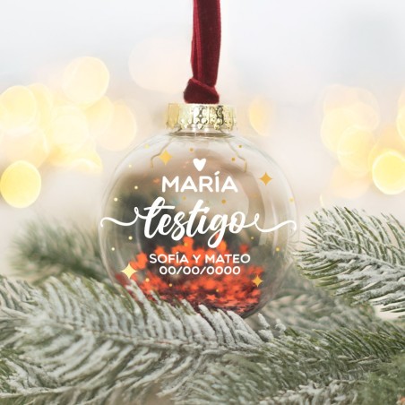 Bola de Navidad personalizada - Testigo / Madrina...