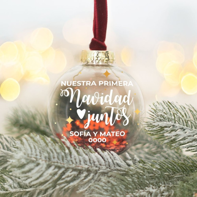 Bola de Navidad personalizada - Nuestra primera Navidad juntos Bola de Navidad personalizada - Nuestra primera Navidad juntos