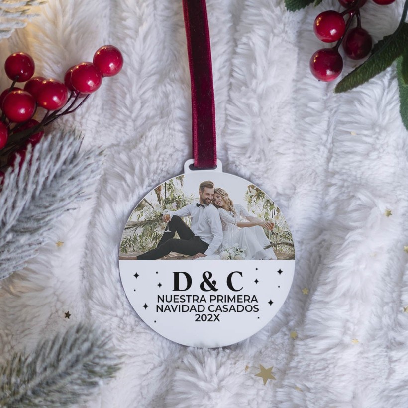 Adorno Navidad con foto - Iniciales