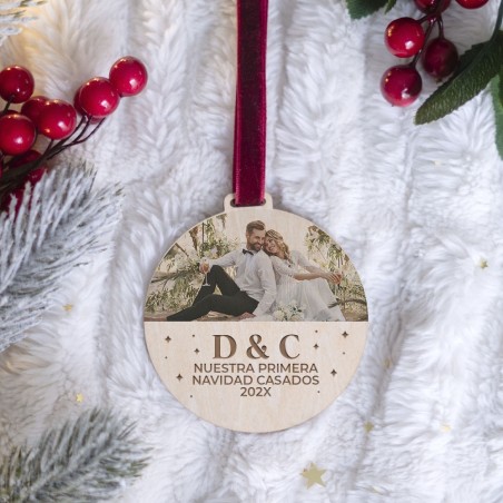 Adorno Navidad con foto - Iniciales