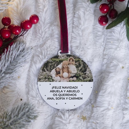 Adorno Navidad con foto - Feliz Navidad