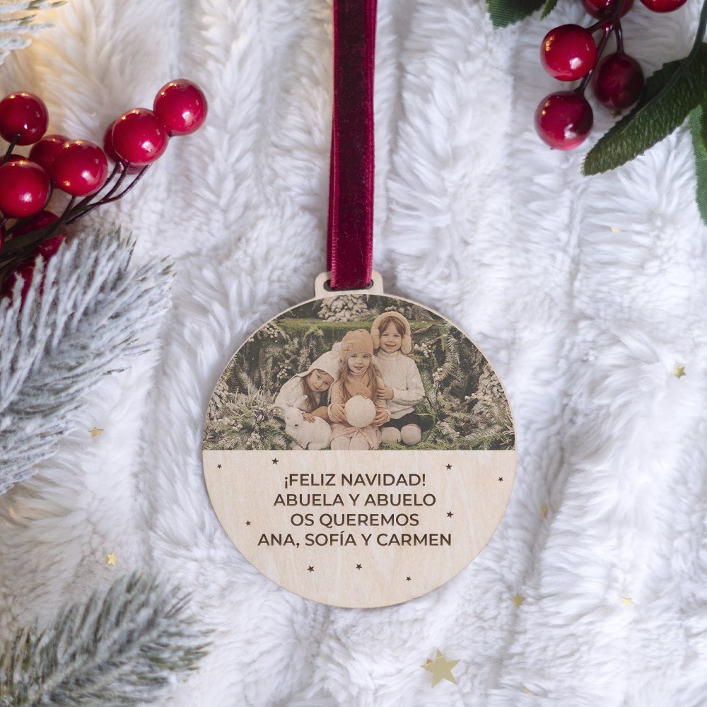 Adorno Navidad con foto - Feliz Navidad