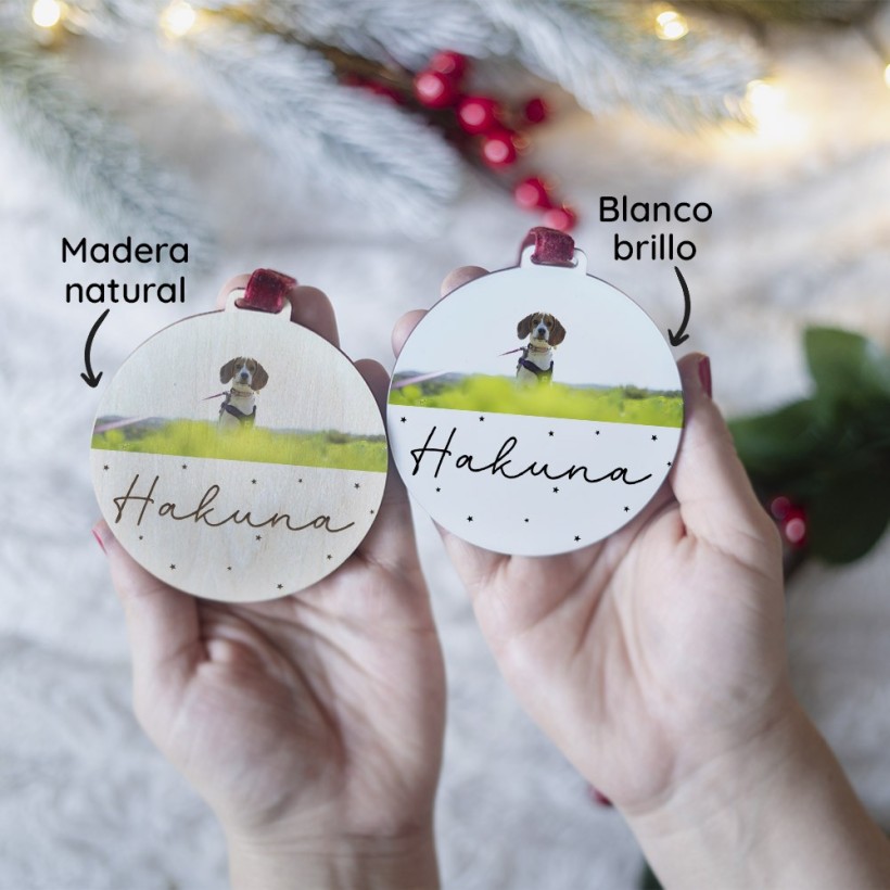 Adorno Navidad con foto - Nombre Adorno Navidad con foto - Nombre