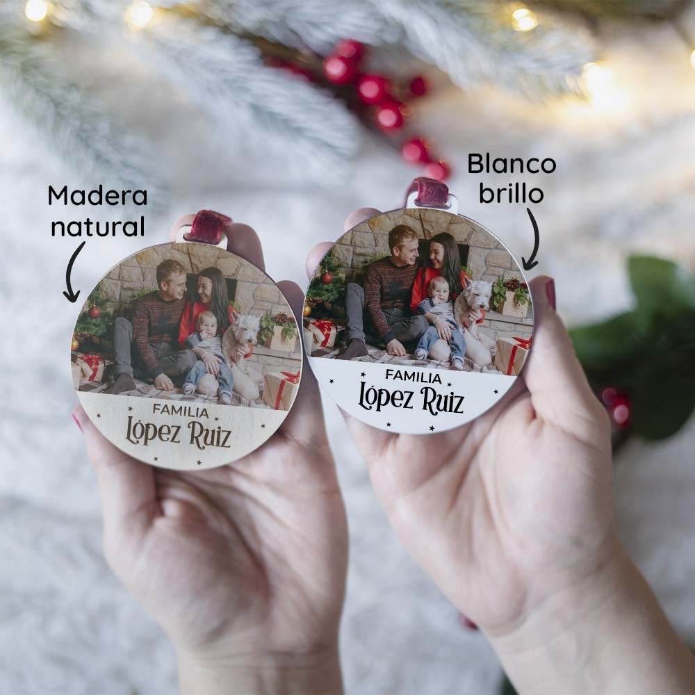 Adorno Navidad con foto - Familia