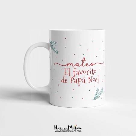 Taza personalizada Navidad - El/la favorito/a de Papá Noel