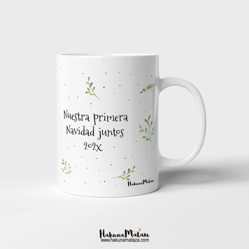 Taza personalizada Navidad - Navidad bajo el muérdago Taza personalizada Navidad - Navidad bajo el muérdago