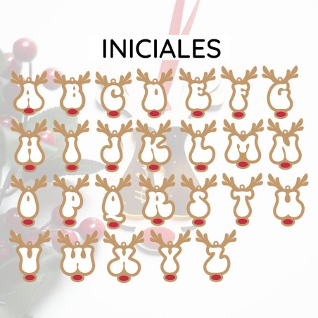 Adorno Navidad - Inicial reno retro Adorno Navidad - Inicial reno retro