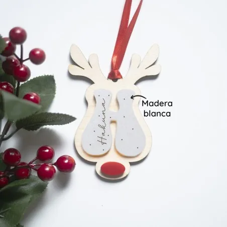 Adorno Navidad - Inicial reno retro · detalle